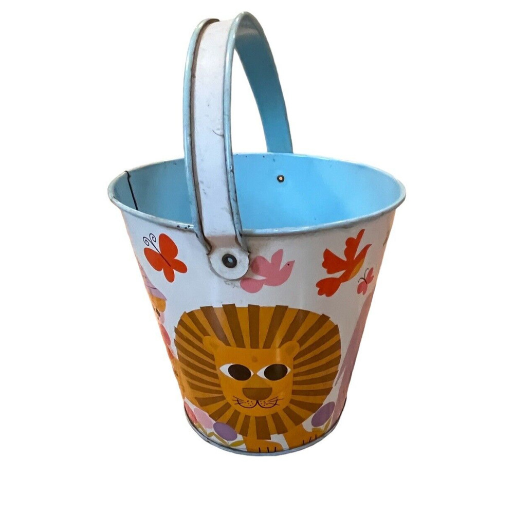Vintage Pressed Metal Tin Litho Toy Sand Pail/Bucket Safeguard Soap Advertising - Picture 3 of 7